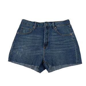 Wild Fable Highest Rise Mom Shorts Blue Jean Cut Off Denim Size 12 Stretch Fit
